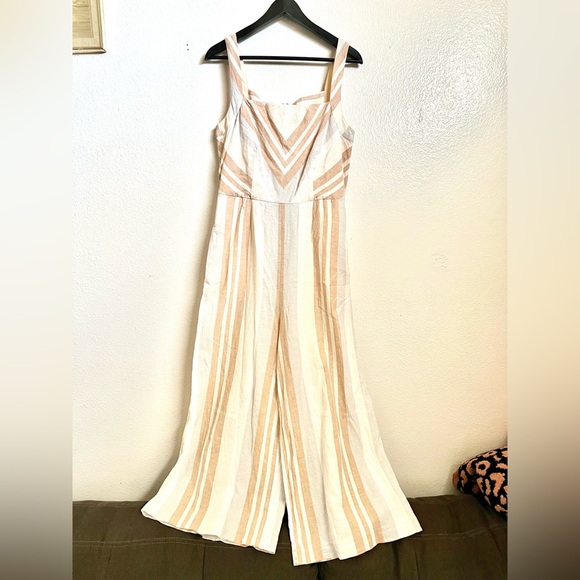 ANTHROPOLOGIE - Savannah Striped Jumpsuit Size 6 - Picture 6 of 12